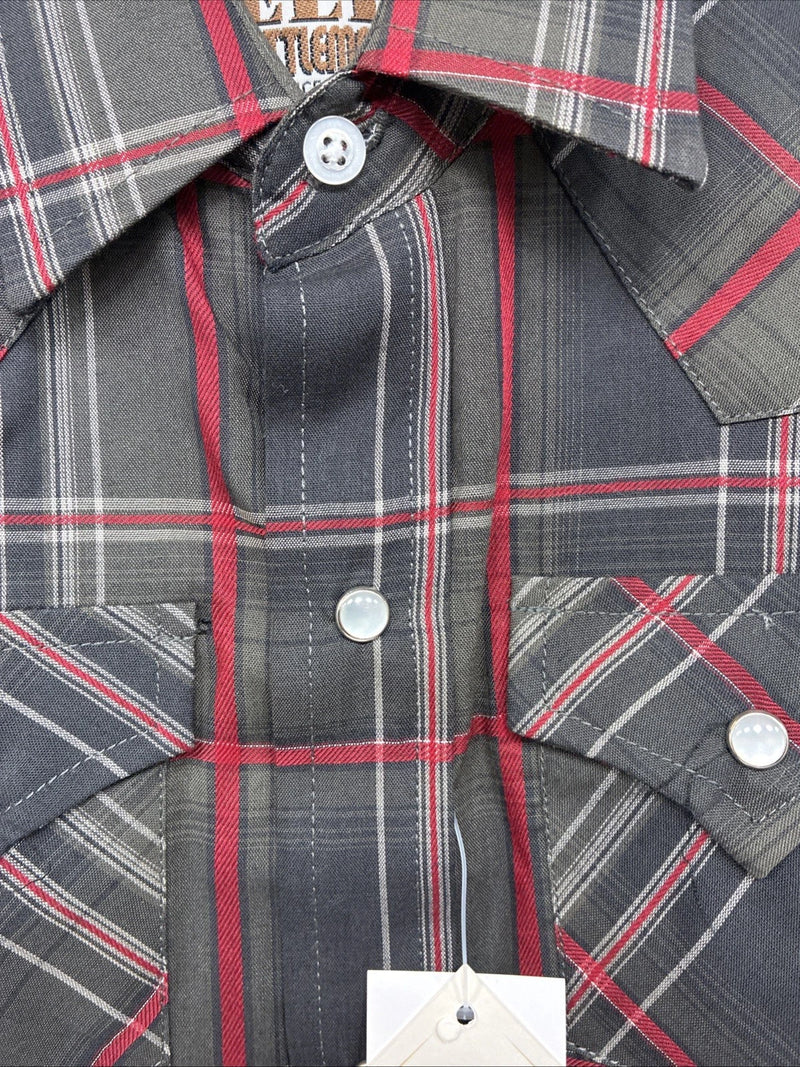 New Boys ELY Cattleman Green Plaid Long Sleeve Pearl Snap XS DD-128