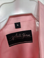 New Women’s White Horse Pink Long Sleeve Pearl Snap Small DD-99