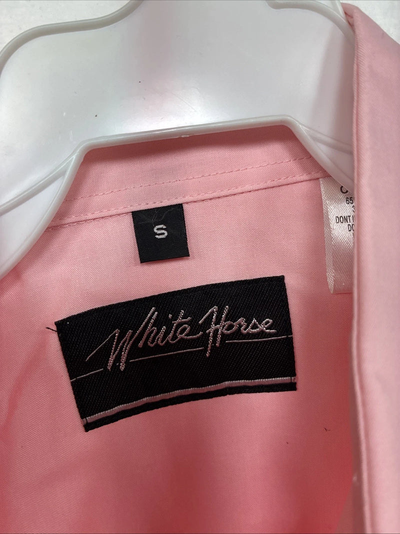 New Women’s White Horse Pink Long Sleeve Pearl Snap Small DD-99