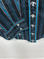 New Women’s Cumberland Blue Western Long Sleeve Pearl Snap Large DD-70