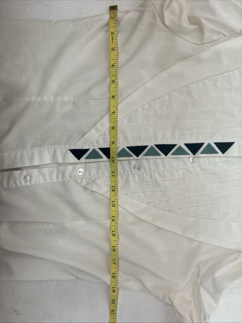 New Women’s H Bar C White Designed Long Sleeve Button Up Size 36 KK-35