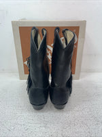 New Kids Black With Fringe Bronco Cowboy Boots. C 1870 1.5 1 1/2 D. 23-110