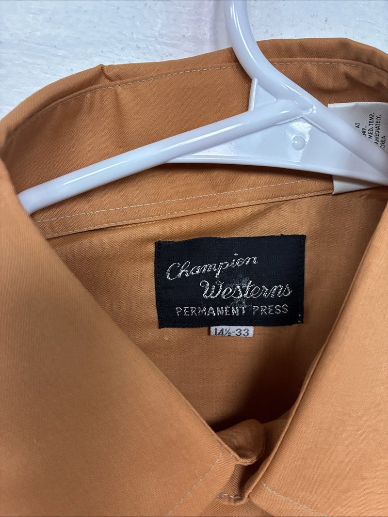 New Women’s Champion Western Orange Design Long Sleeve Pearl Snap 14.5 MM-41