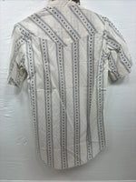 New Men’s Champion Western White Western Short Sleeve Pearl Snap Small J-57