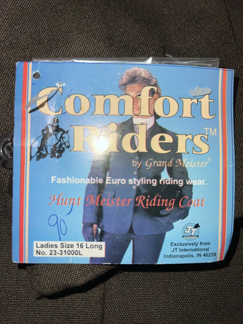 New Women’s Comfort Riders Brown Hunt Meister Riding Coat 16L #23-31000 R-604