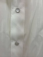 New Men’s White Horse Yellow Stripe Long Sleeve Pearl Snap XL T-77