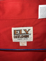 New Men’s Red ELY Cattleman Pearl Snap Long sleeve Shirt. 18.5x35 XXL G-61