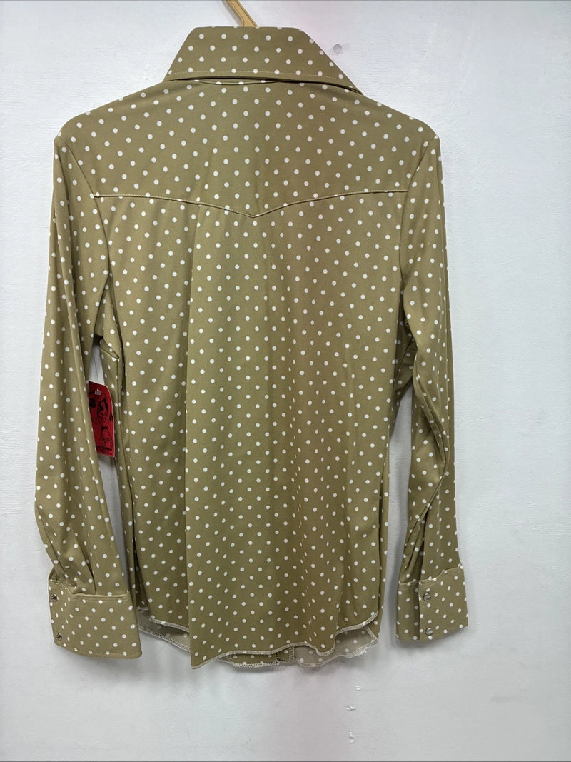 New Women’s Dickson Jenkins Green Dot Long Sleeve Pearl Snap Size 32 DD-97