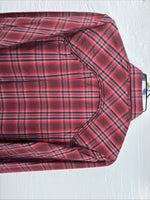New Men’s ELY 1878 Red Black Plaid Long Sleeve Pearl Snap Large Q-51