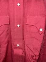 New Men’s Red Karman Western Wear Pearl Snap Shirt. 14.5 X 34 Small A-175