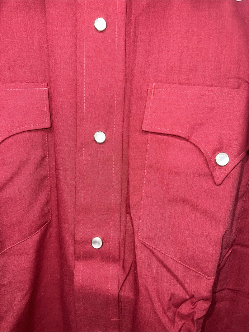 New Men’s Red Karman Western Wear Pearl Snap Shirt. 14.5 X 34 Small A-175