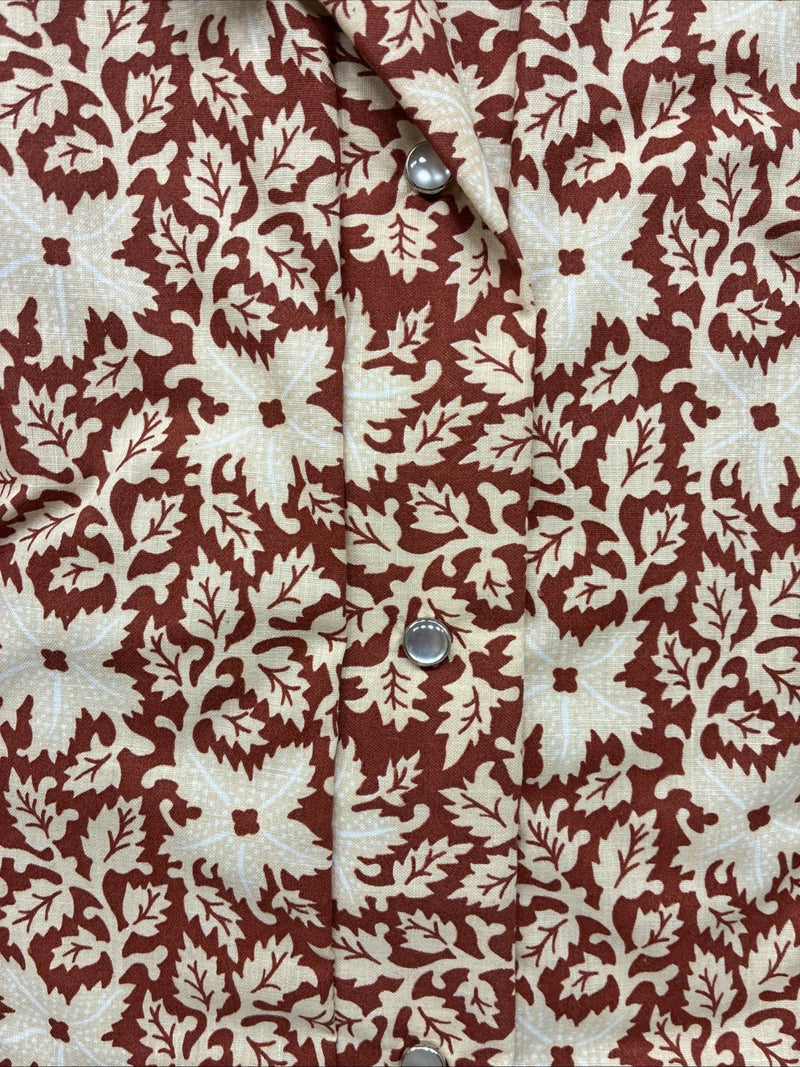 New Women’s Tem Tex Floral Design Long Sleeve Pearl Snap Size 32 MM-83