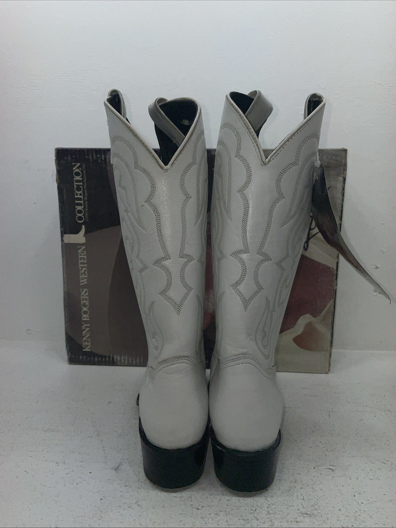 New Women’s White Kenny Roger’s Cowboy Boots. 50507 9.5 9 1/2 D. 5-37 