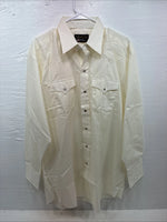 New Men’s Panhandle Slim Yellow Long Sleeve Strip Pearl Snap XL J-47