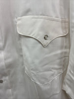 New Men’s Panhandle Slim White Simple Long Sleeve Pearl Snap 4XL J-42