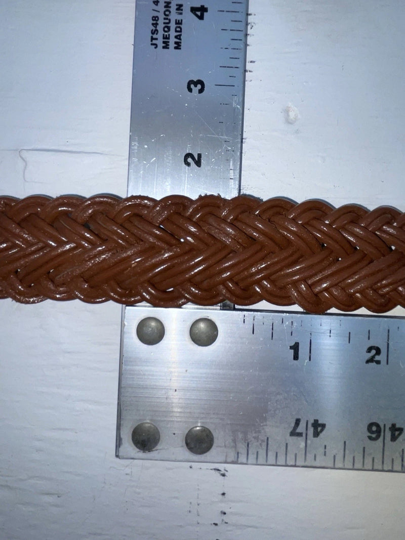New Brown Genuine Leather Braided 34” Belt #02/4709 JJ-59
