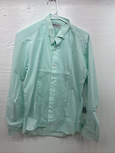 New Wayne Scott Blue Long Sleeve Button Up English Shirt Medium X-84