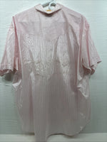 New Men’s ELY Cattleman Pink Stripe Short Sleeve Pearl Snap 3XL H-39