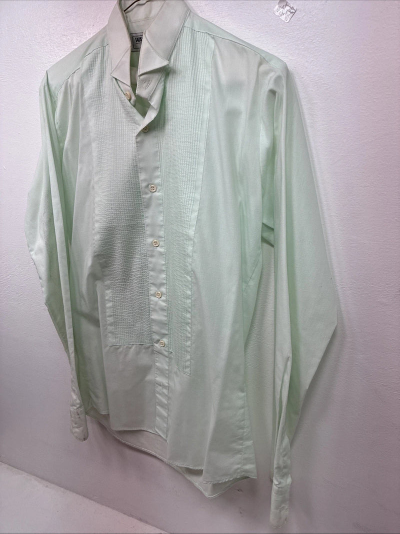 New Wayne Scott Green Long Sleeve Button Up English Shirt Small LL-69