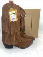 New Women’s Brown Fringe Smoky Mountain Cowboy Boots. 6566 M 7 M. 18-48