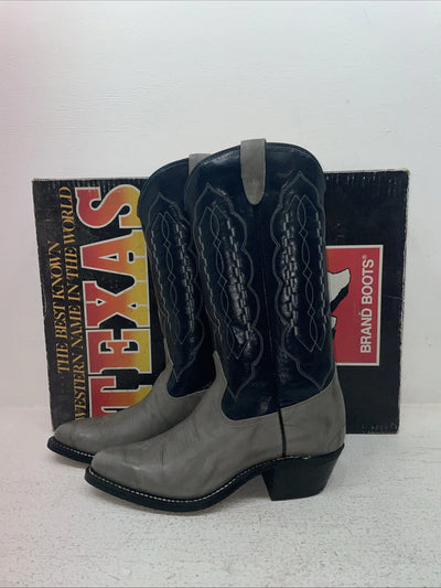 New Men’s Gray Texas Brand Cowboy Boots. 5502 7.5 7 1-2 D. 3-150