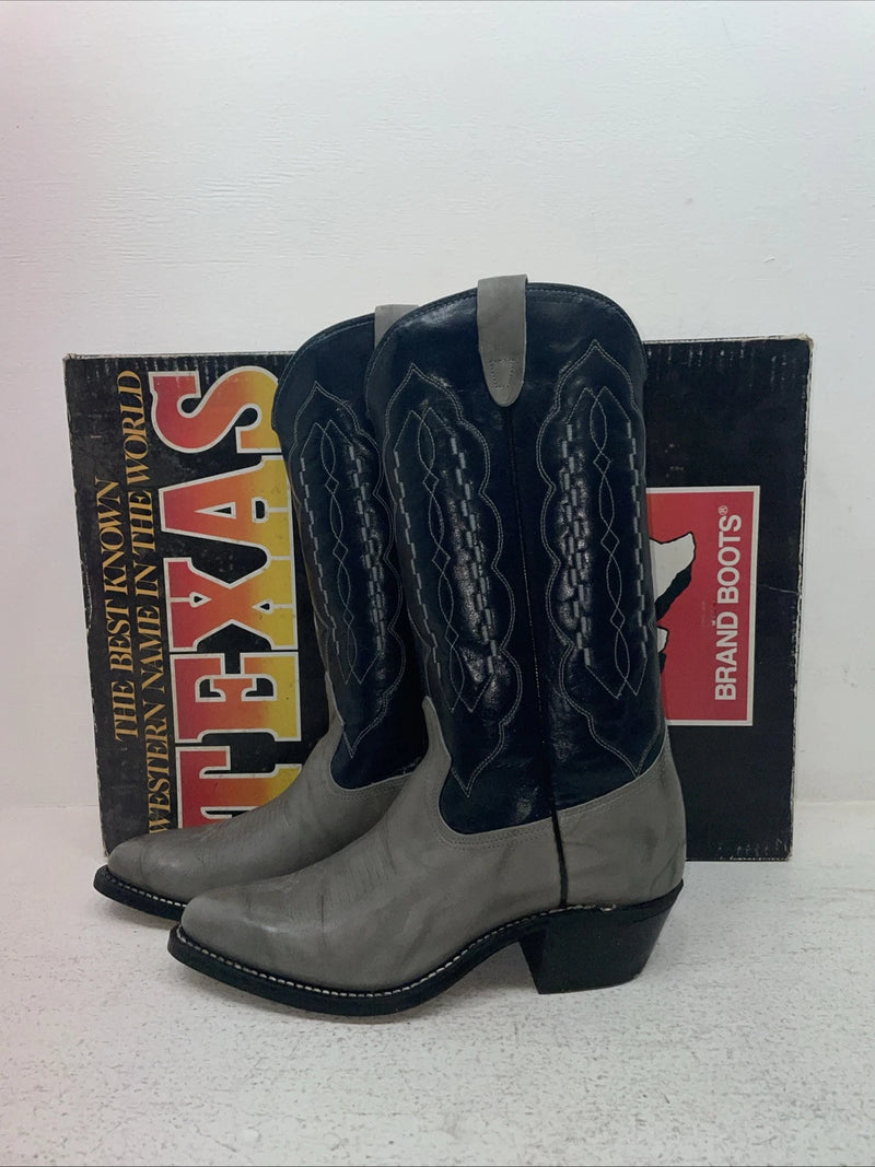 New Men’s Gray Texas Brand Cowboy Boots. 5502 7.5 7 1-2 D. 3-150