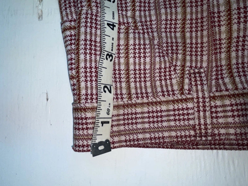 New Vintage Red Checkered Panhandle Slim Polyester Pants #8072 VV-107