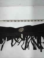 NOS Black Royal King Show Chaps With Fringe Adjustable Waist 45” I-76