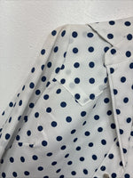 New Women’s Dickson Jenkins White Polkadot Long Sleeve Pearl Snap Size 32 KK-59
