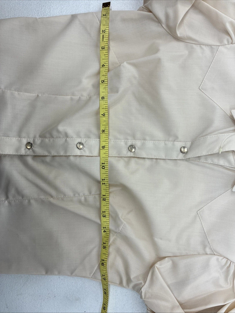 New Women’s H Bar C Tan Long Sleeve Pearl Snap Size 34 II-85
