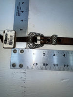New Brown Genuine Leather Nocona Silver Pendent 30” Belt #3216215 NN-23