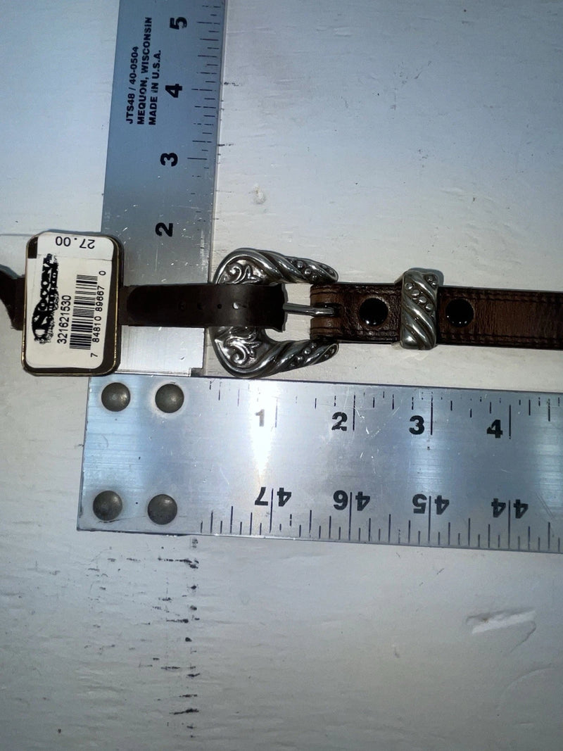 New Brown Genuine Leather Nocona Silver Pendent 30” Belt #3216215 NN-23