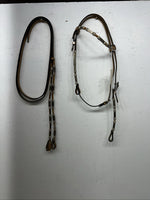 New Congress Leather Beads Browband Headstall #6855 U-29
