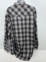 New Men’s ELY Cattleman Brown Flannel Long Sleeve Pearl Snap 4XL E-81