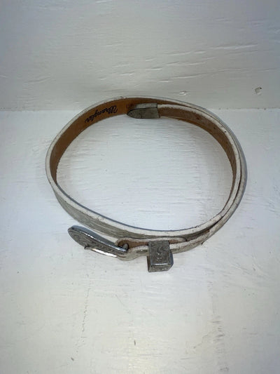 New White Genuine Leather Wrangler Tooled 28” Belt #4151 Z-135