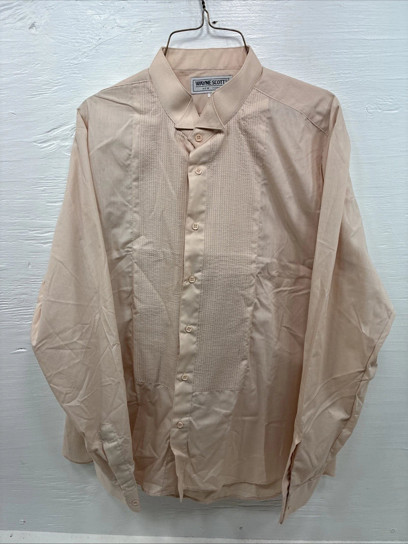 New Wayne Scott Tan Long Sleeve Button Up English Shirt XL X-78