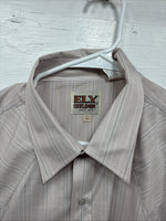 New Men’s ELY Cattleman Multicolor Stripe Long Sleeve Pearl Snap 17 X 34 XL R-66