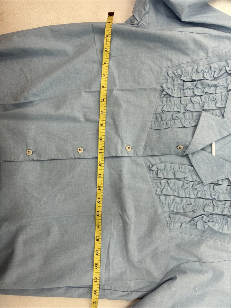 New Men’s Cricket Creek Blue Long Sleeve Button Up Medium MM-98