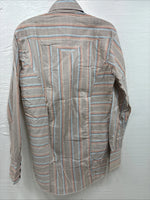 New Men’s Tem Tex Multicolor Stripe Long Sleeve Pearl Snap 14.5 X 33 Small V-8