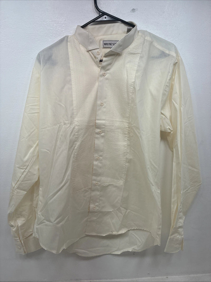 New Wayne Scott Yellow Long Sleeve Button Up English Shirt Large TT-36