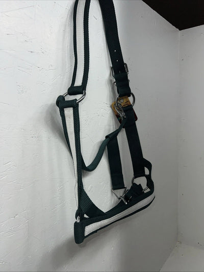 New Tough 1 Green White Nylon Deluxe Draft Halter #50-9575 W-36