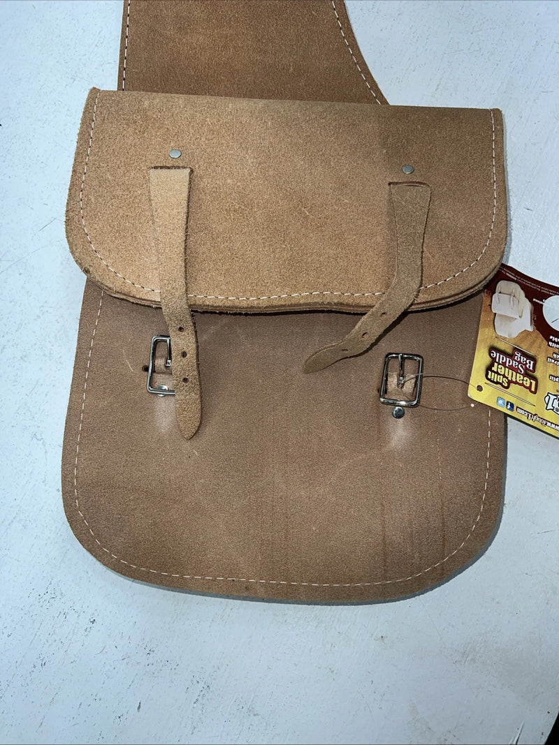 New Tough 1 Brown Leather Split Saddle Bag #61-4304 G-502