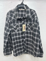 New Girls Cumberland Black plaid Long Sleeve Pearl Snap Size 2XL CC-121
