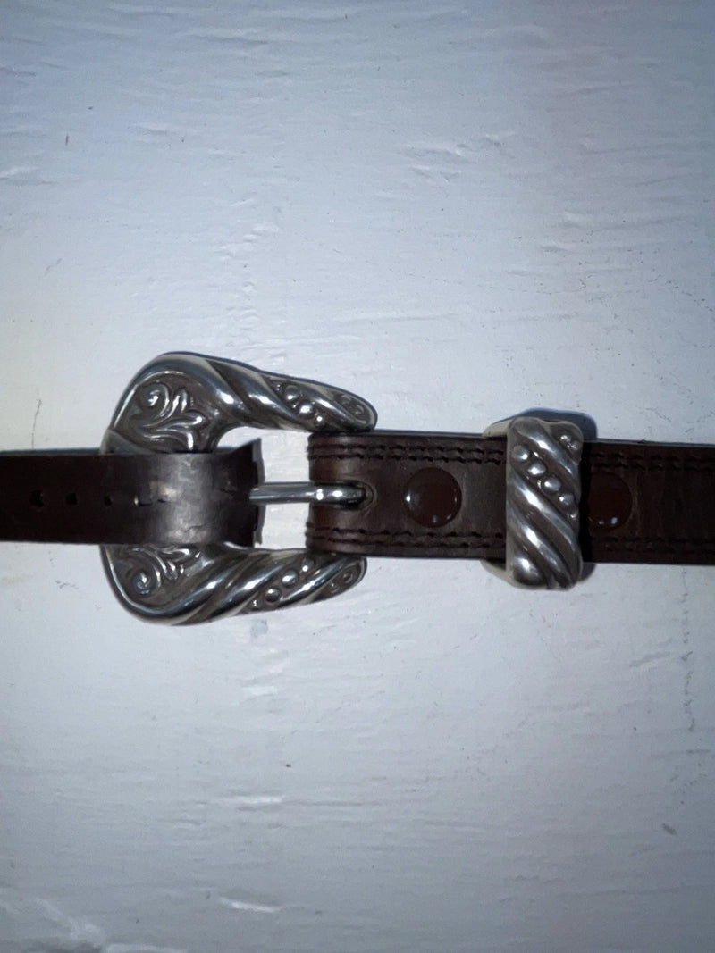New Brown Genuine Leather Nocona Silver Pendent 32” Belt #3216244 Z-143
