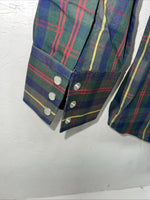 New Men’s Green Plaid ELY Plains Long Sleeve Pearl Snap Shirt. 16.5x34 L S-3