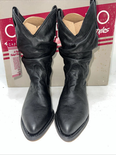 New Women’s Black Capezio Short Cowboy Boots. L630 6 M. 19-13