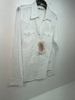New Women’s White Cumberland Outfitters Long Sleeve Button Up Shirt M 3B-36