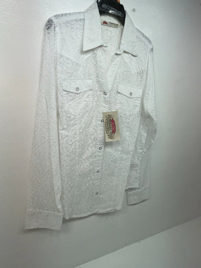 New Women’s White Cumberland Outfitters Long Sleeve Button Up Shirt M 3B-36