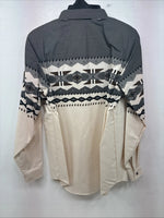 New Women’s Brooks & Dunn Tan Gray Long Sleeve Button Up Size Small TT-101