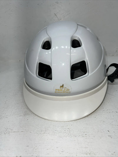 New Women’s White Pro Lite English Riding Helmet. 1056 Large. 12-84